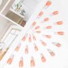 PUSCOBSY Ballerina Press on Nails Butterfly Rhinestone Fake Nails Long Coffin False Nails White French Tip Acrylic Nails Glossy Artificial Stick on Nails for Women and Girls 24PCS view 2