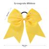20 PCS 8 Inch Cheer Hair Bows Large Cheerleading Big Hair Bows with Ponytail Holder Hand-made Grosgrain Ribbon Hair Accessories for Teen Girls(Yellow) view 2