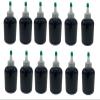 Natural Farms 4 oz Black Boston BPA FREE Bottles - 12 Pack Empty Refillable Containers - Essential Oils Cleaning Products - Aromatherapy | Natural Yorker Cap with green tip - Made in the USA view 1