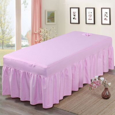 MIPOPS Premium Massage Linens Solid Color Massage Table Sheet Sets Spa Beauty Bed Cover, Beauty Bedspreads European Salon(Pink,180x60cm(71x24inch))