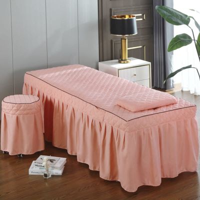 MIPOPS Soft Cooling Massage Table Sheet Set 3-Piece 100% Orgnic Cotton, European Solid Color Salon Spa Massage Bed Cover(C,185x70cm(73x28inch))