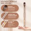 Acrylic Nail Brush Size 14,KEMEISI 100% Pure Kolinsky Nail Art Brushes Sturdy Handle Oval Shaped Acrylic Powder Nail Design Tools for Professional Manicure DIY Home Salon (Gold) view 2
