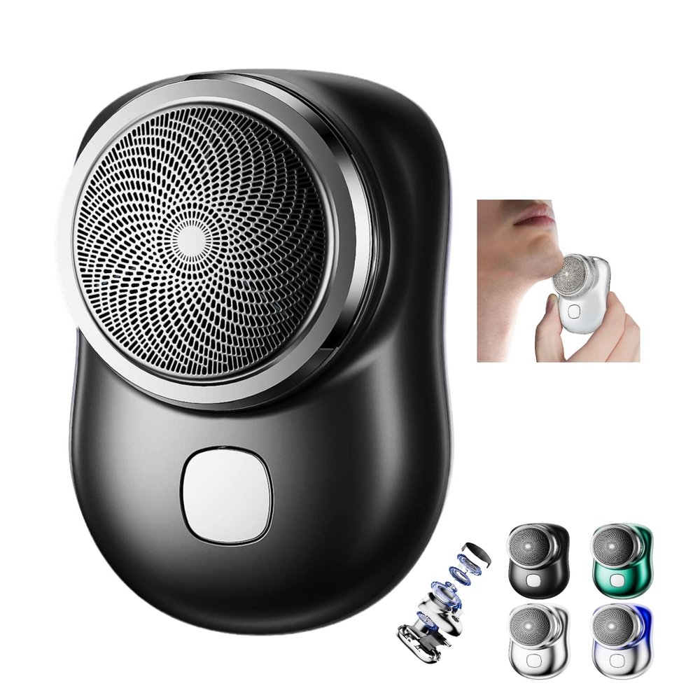 USB Mini Shaver Pocket Portable Electric Shaver, 2023 New Travel Electric Razor Round Shaving Machines for Men, Wet Dry Magic Rechargeable Mini Shavers Mens Electric Razors for Shaving Face (Black)