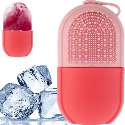 AEVXKHI Ice Roller Skin Beauty Ice Facial Roller Portable Silicone Skin Care Face Ice Mold Reusable Multifunctional Brighten Lubricate Remove Fine Lines Facial Treatment for Face Eyes Neck .(Pink)