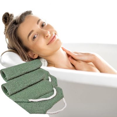 Evohyah Scrubber Back for Shower Extended Length Scrubber Towel Exfoliating Washcloth Body Scrub Sponge Shower Loofah with Handle for Women Men Deep Clean Body Skin Massages (Two Pieces Green)
