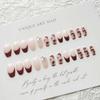 RikView French Tip Press on Nails Long Acrylic Nails Red Coffin Acrylic Nails with Fall Design Full Cover Nails 24 PCs/Set view 4