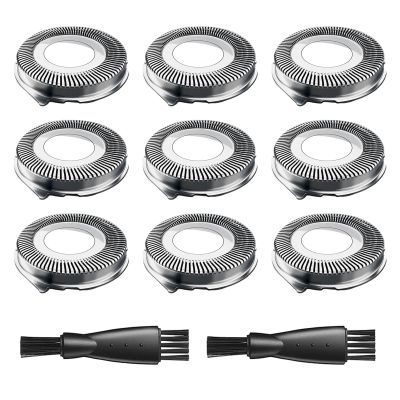 9 Pack SH30 Replacement Heads Compatible with Philips Norelco Shaver 2400 3900 3600 2600 2300 1100, Series 3000 2000 1000 and S738 Click and Style, Electric Razor for Men, Mens Gifts, 2 Cleaning Brush