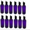 Natural Farms 4 oz Purple Boston BPA FREE Bottles - 12 Pack Empty Refillable Containers - Essential Oils - Hair- Aromatherapy | Black Spout Cap - Made in the USA view 1