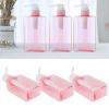 100ml Pump Bottle Dispenser, 3 Pack Plastic Lotion Dispenser Refillable Shampoo and Conditioner Bottles Soap Dispenser Pump Dispensers for Shower Square Empty Bottle for Bathroom Kitchen Travel, Pink view 4