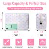 Nylon Large Makeup Bag Travel Cosmetic Bag Pouch, Big Preppy Makeup Bag Cute Cosmetic Zipper Pouch Purse, Waterproof Toiletry Bag Clutch Makeup Organizer Travel Essentials for Women Girl(White-Heart) view 2