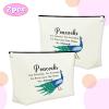 2 Pcs Peacock Makeup Bag Peacock Lovers Gifts Inspirational Animal Gift Cosmetic Bag Animal Lovers Gifts Funny Peacock Themed Gifts Birthday Christmas Gift for Mom Aunt Friend Travel Makeup Pouch view 3