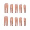 RikView Long Press on Nails Square Fake Nails Nude Nails with Rhinestones Glossy Nails for Women 24 PCS/Set view 2