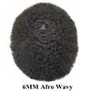 Afro Toupee For Black Men Hair Units Curly Human Hair System African American Hair Replacement Full Skin-Poly Afro Curl Hairpieces (6MM Afro Wavy, Natural Black 1B#) view 2