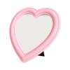 1 Piece Small Heart Shaped Makeup Mirror Tabletop Cosmetic Mirror Heart Makeup Mirror Vanity Makeup Mirror Lovely Mirror Wall Desktop Cosmetic Mirror for Women Lady, 6.7 x 7.5 Inches, Light-Pink view 1