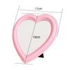 1 Piece Small Heart Shaped Makeup Mirror Tabletop Cosmetic Mirror Heart Makeup Mirror Vanity Makeup Mirror Lovely Mirror Wall Desktop Cosmetic Mirror for Women Lady, 6.7 x 7.5 Inches, Light-Pink view 3
