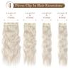 REECHO Hair Extensions, 4PCS Clip in Hair Extensions HE001 Natural Soft Synthetic Hairpieces for Women, Platium Blonde view 2