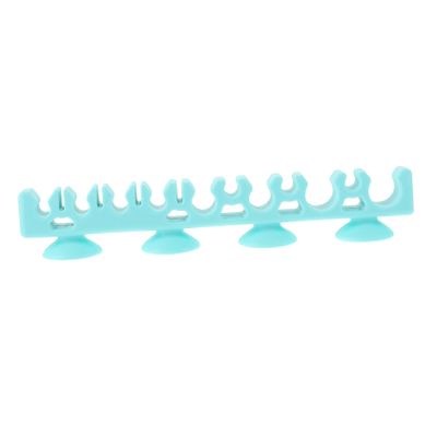 Beavorty Silicone Makeup Brush Holder with Suction Cup Multi-Slot Drying Rack Compact Cosmetic Brush Organizer for Bathroom or Vanity