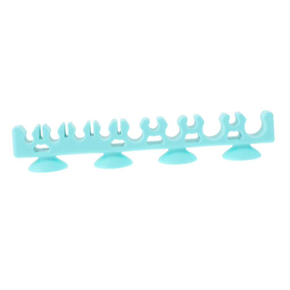 Beavorty Silicone Makeup Brush Holder with Suction Cup Multi-Slot Drying Rack Compact Cosmetic Brush Organizer for Bathroom or Vanity