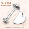 CUTELIILI Stainless Steel Facial Roller & Gua Sha - Metallic Gua Sha, Gua Sha Facial Tools 304 Stainless Steel, Face Body Treatment, Reduce Puffiness, Lymphatic Drainage, Facial Tension view 3