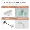 CUTELIILI Stainless Steel Facial Roller & Gua Sha - Metallic Gua Sha, Gua Sha Facial Tools 304 Stainless Steel, Face Body Treatment, Reduce Puffiness, Lymphatic Drainage, Facial Tension view 4