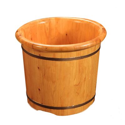 QPZK Wood Foot Bath Barrel with Lid, Solid Wood Foot Spa Tub, Household Thicken Pedicure Foot Soak Tub to Relieve Feet Stress, Foot Wash Basin Comfort Feet A
