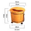 QPZK Wood Foot Bath Barrel with Lid, Solid Wood Foot Spa Tub, Household Thicken Pedicure Foot Soak Tub to Relieve Feet Stress, Foot Wash Basin Comfort Feet A view 2