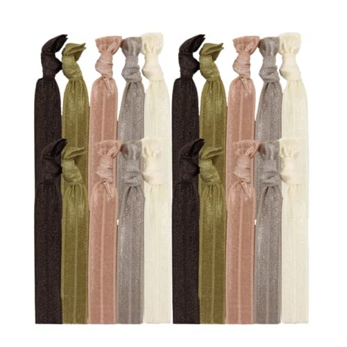 20 Hair Ties Elastic Ponytail Holder Ribbon Tie Elastics Band Accessories Ombre