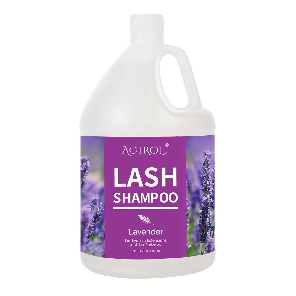ACTROL Eyelash Extension Cleanser Gallon Lavender 3.8L Natural Lash Extension Shampoo Professional Eyelid Foaming Cleanser Paraben & Sulfate Free Non-lrritating with Salon and Home Care
