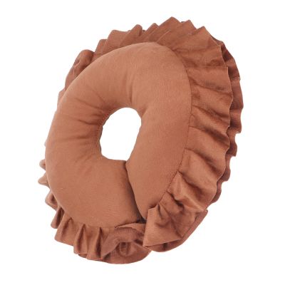 Spa Salon Massage Cushion, Spa Salon Face Cushion, U Shaped Neck Support Cushion Soft Table Bed Face Pillow for Beauty Salon SPA Massage (Brown)