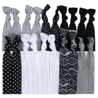 20 Elastic Hair Ties No Crease Ponytail Holder EMI tie Bulk Ribbon Jay Band Lot