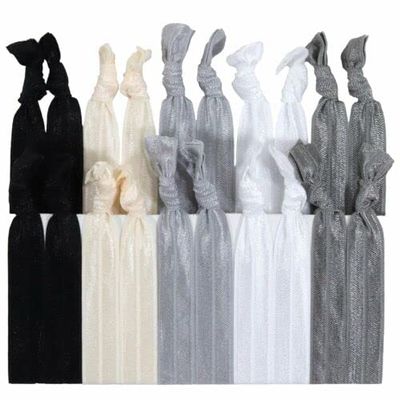 20 Elastic Hair Ties No Crease Ponytail Holder EMI foe tie Ribbon Jay Band Lot