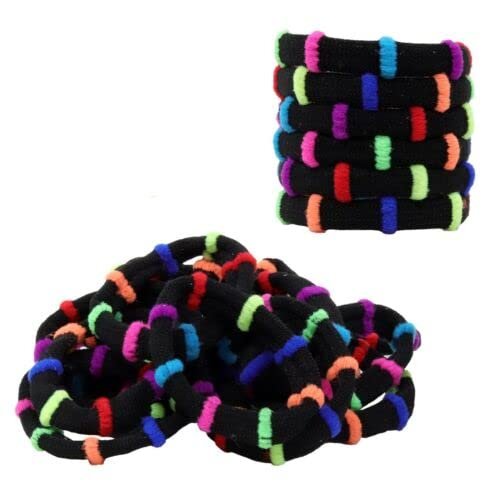 100 Black Hair Ties Pre Pack Elastic Ponytail Holders Yoga Wholesale lot Value