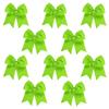 Lime - 10 Pcs 7 Inch Jumbo Cheer Bows Ponytail Holder Cheerleading Girls Bow Hair Tie view 1