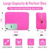 Nylon Large Makeup Bag Travel Cosmetic Bag Pouch, Preppy Big Makeup Bag Cute Cosmetic Zipper Pouch Purse, Waterproof Toiletry Bag Clutch Makeup Organizer Travel Essentials for Women Girls(Hot Pink) view 2