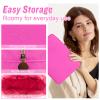 Nylon Large Makeup Bag Travel Cosmetic Bag Pouch, Preppy Big Makeup Bag Cute Cosmetic Zipper Pouch Purse, Waterproof Toiletry Bag Clutch Makeup Organizer Travel Essentials for Women Girls(Hot Pink) view 3
