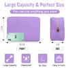 Nylon Large Makeup Bag Travel Cosmetic Bag Pouch, Preppy Big Makeup Bag Cute Cosmetic Zipper Pouch Purse, Waterproof Toiletry Bag Clutch Makeup Organizer Travel Essentials for Women Men Girls(Purple) view 2