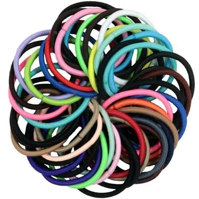 100 Pack Hair Elastics Ties Ponytail Holders Elastic Bands Bulk Lot Rainbow