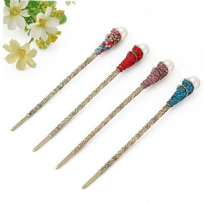 BIUDECO 6pcs Elegant Rhinestone Hairpin Decorative Ancient Flower Hair Accessories for Women for Weddings and Special Occasions Unique Styling Options