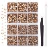 AUREHEN 10000PCs 2-6MM Champagne Resin Flat Back Rhinestones, Round Non Hotfix Resin Rhinestones Nail Gems Stones with Tweezer & Picker Pen for Tumblers Nail Art & DIY Decoration view 1