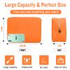 Nylon Large Makeup Bag Travel Cosmetic Bag Pouch, Preppy Big Makeup Bag Cute Cosmetic Zipper Pouch Purse, Waterproof Toiletry Bag Clutch Makeup Organizer Travel Essentials for Women Men Girls(Orange) view 2