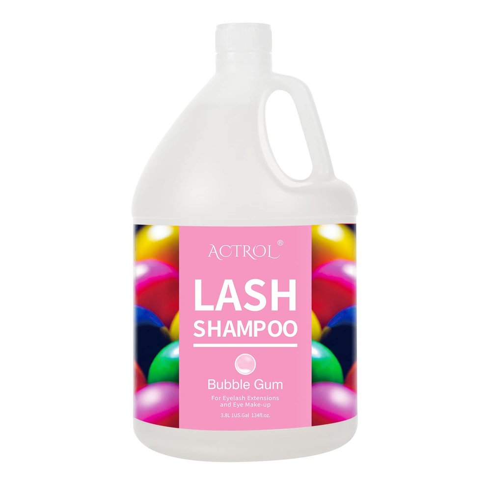ACTROL Eyelash Extension Cleanser Gallon Bubble Gum 3.8L Natural Lash Extension Shampoo Professional Eyelid Foaming Cleanser Paraben & Sulfate Free Non-lrritating with Salon and Home Care