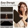 Nylon Large Makeup Bag Travel Pouch for Women, Preppy Big Makeup Bag Cute Cosmetic Zipper Pouch Purse, DIY Chenille Letter Bag Waterproof Toiletry Bag Clutch Make Up Organizer for Women Girls(Brown) view 3
