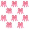 Light Pink - 10 Pcs 7 Inch Jumbo Cheer Bows Ponytail Holder Cheerleading Girls Bow Hair Tie view 1