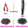 15 Colors Hair Tinsel with Tools Kit 43 Inch 3000 Strands Sparkling Shiny Tinsel Hair Extensions with 10Pcs Synthetic Feather 10 Pcs Rainbow Hair 100 Pcs Silicone Beads 1 Pliers 2 Crochet Hooks 1Comb view 4