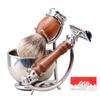 Grandslam Safety Razor Shaving Kit for Men,Pure Badger Hair Brush and Double Edge Safety Razor with Rosewood Handle, Stainless Steel Shaving Stand and Double Layer Large Bowl with 10 Blade view 1
