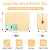 Nylon Large Makeup Bag Travel Pouch for Women, Preppy Big Makeup Bag Cute Cosmetic Zipper Pouch Purse, DIY Chenille Letter Bag Waterproof Toiletry Bag Clutch Makeup Organizer for Girls (Beige) view 2