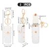 WADORN 2pcs Chapstick Keychain Holder, 6 Inch PU Leather Lipstick Organizer Holder with Keychain Mini Lip Gloss Travel Storage Case Portable Snap-On Lip Balm Sleeves for Women Gift,White view 2