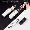 WADORN 2pcs Chapstick Keychain Holder, 6 Inch PU Leather Lipstick Organizer Holder with Keychain Mini Lip Gloss Travel Storage Case Portable Snap-On Lip Balm Sleeves for Women Gift,White view 3