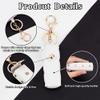 WADORN 2pcs Chapstick Keychain Holder, 6 Inch PU Leather Lipstick Organizer Holder with Keychain Mini Lip Gloss Travel Storage Case Portable Snap-On Lip Balm Sleeves for Women Gift,White view 4