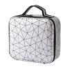 AAOTE Makeup Bag Cosmetic Bag with Partition,2 Layers Professional Travel Makeup Case,Silver Diamond Pattern Cosmetic Bag with Partition,Nail Beauty Storage Box (Color : White) (Color : White) view 1